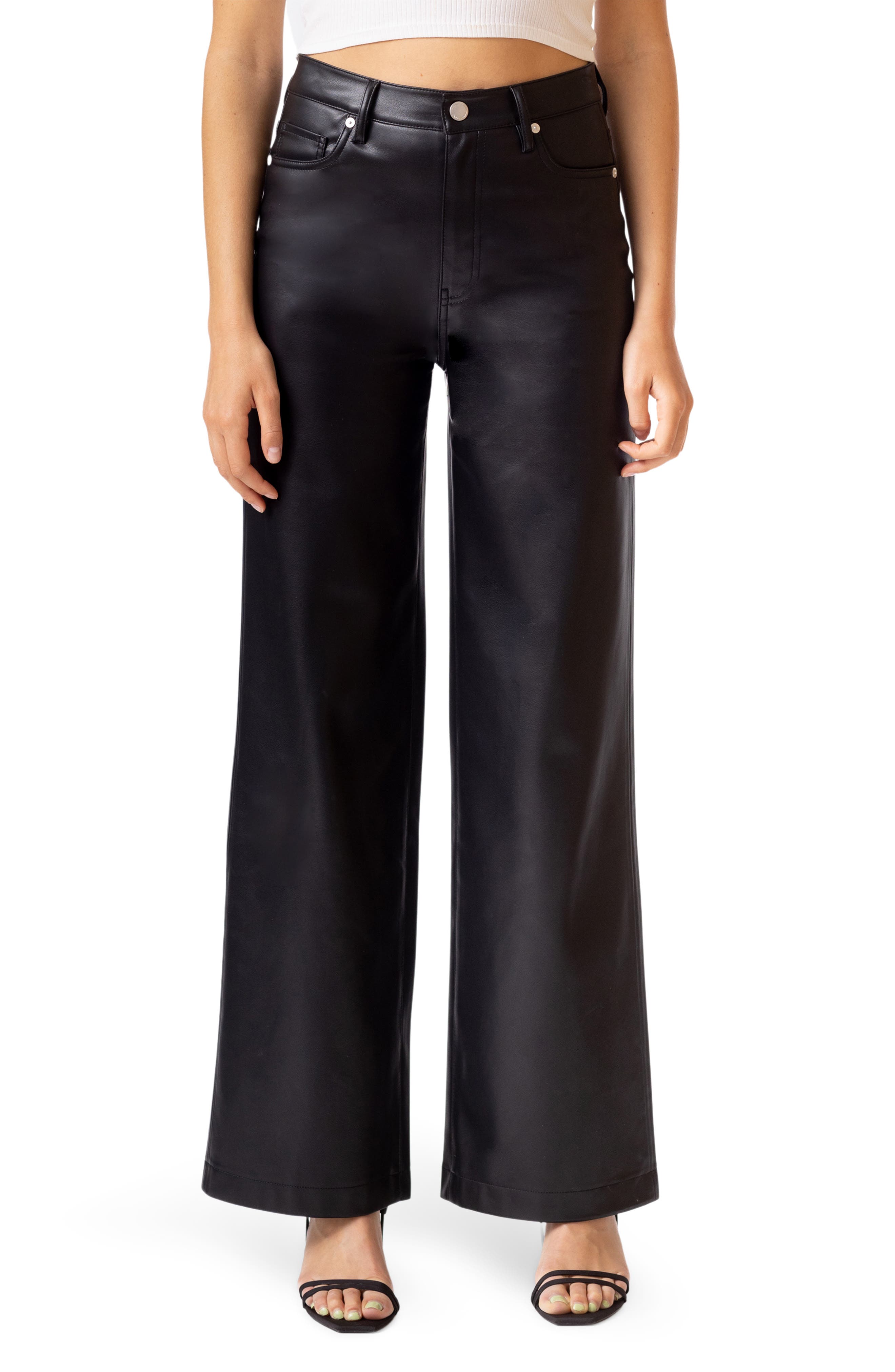 Franklin High Waist Faux Leather Wide Leg Pants