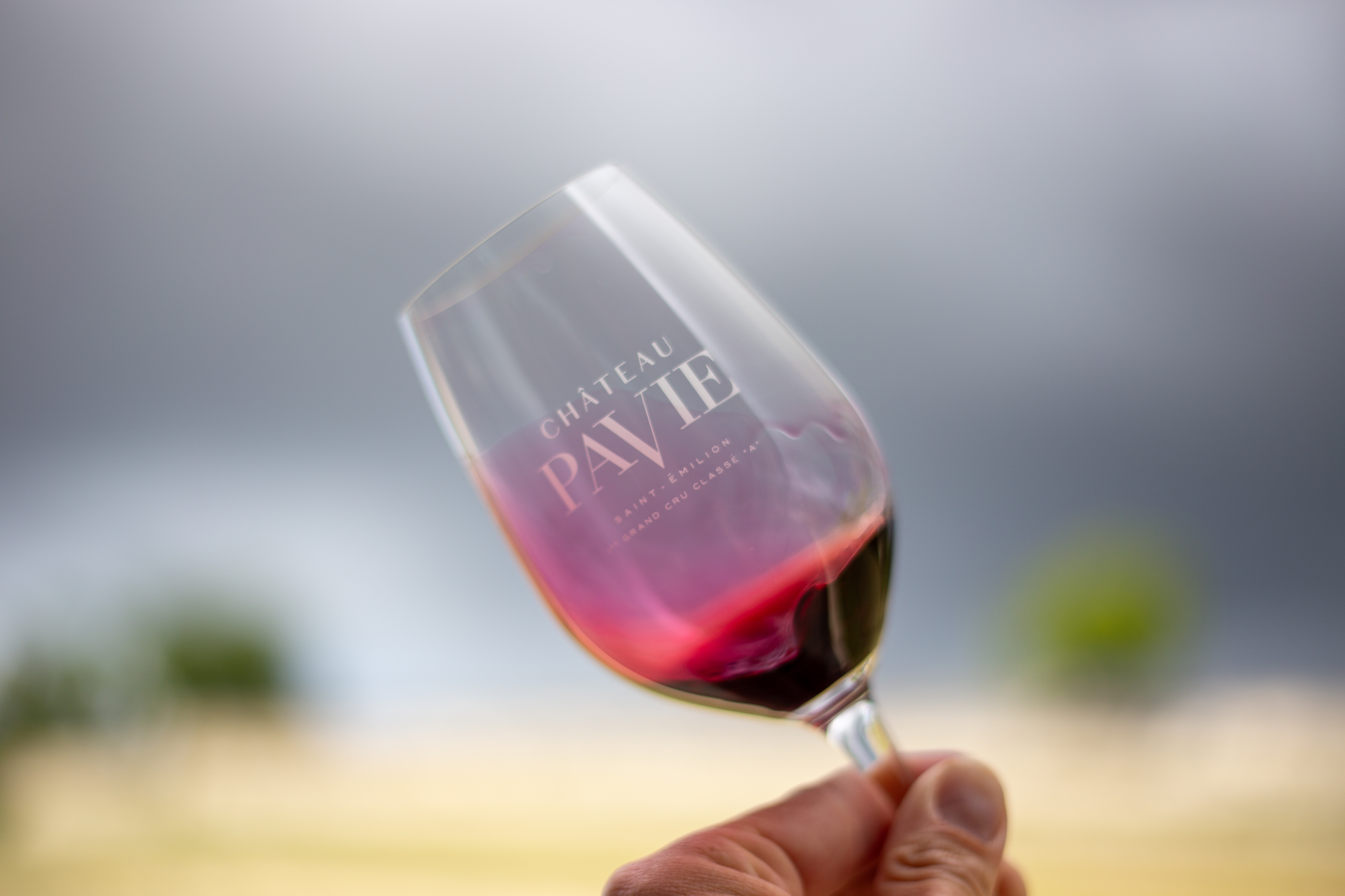 swirling glass with red wine