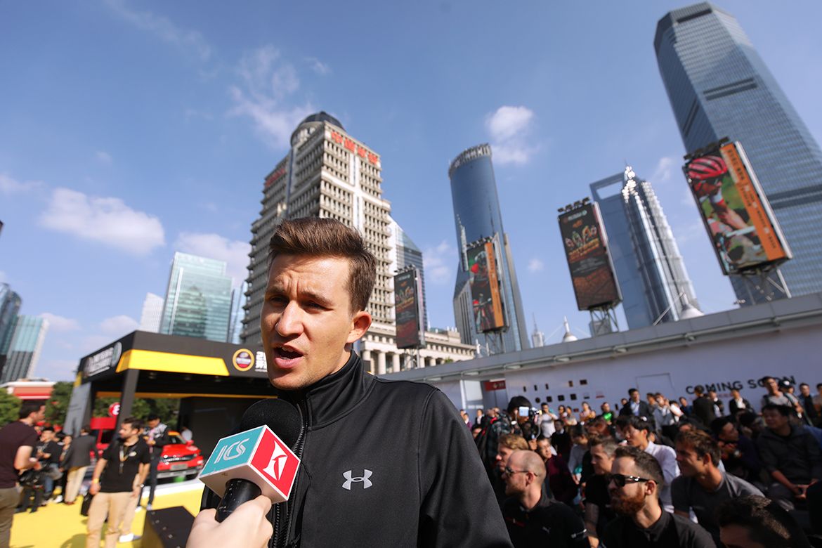 Michal Kwiatkowski at the Shanghai Criterium press conference