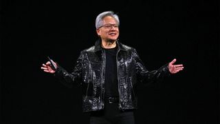 Nvidia CEO Jensen Huang delivers a keynote address at the Consumer Electronics Show (CES) in Las Vegas, Nevada on January 6, 2025.