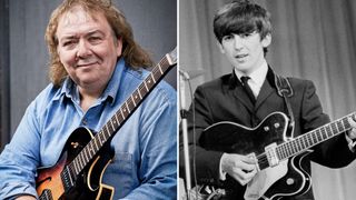 A composite of Bernie Marsden and George Harrison