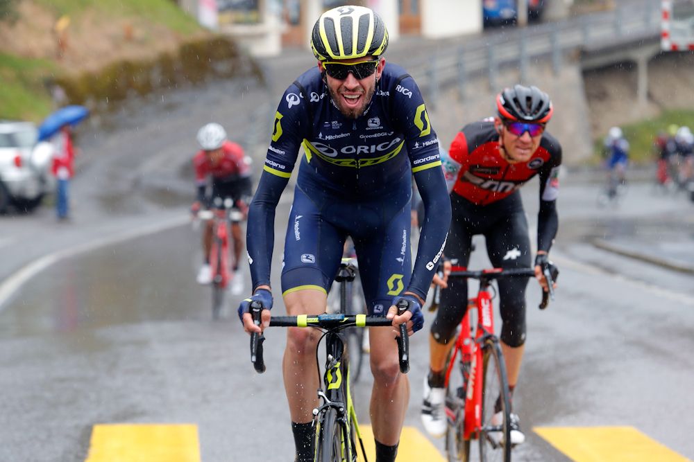Damien Howson makes a move during stage 1 at Tour de Romandie