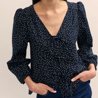 Nobody's Child Tie Front Blouse