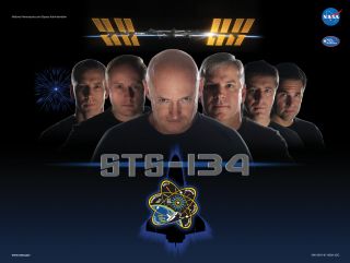 Crew of STS-134 in Star Trek Movie Poster