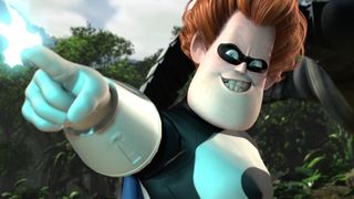 Syndrome shoots lighting and grins in The Incredibles