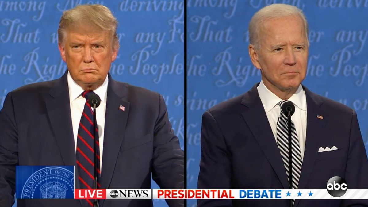 Donald Trump and Joe Biden during the first Presidential Debate on Sept. 29, 2020