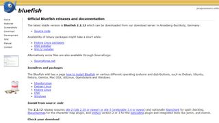 Website screenshot for Bluefish
