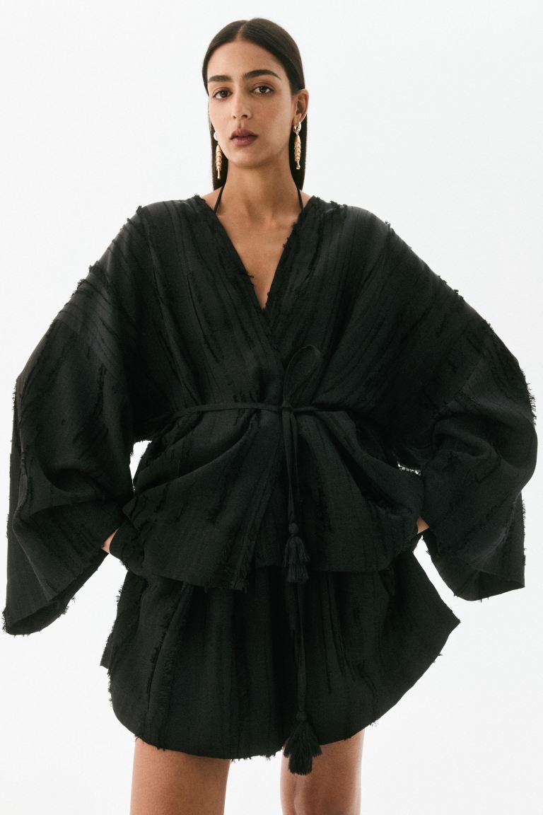 Frayed Kaftan Jacket