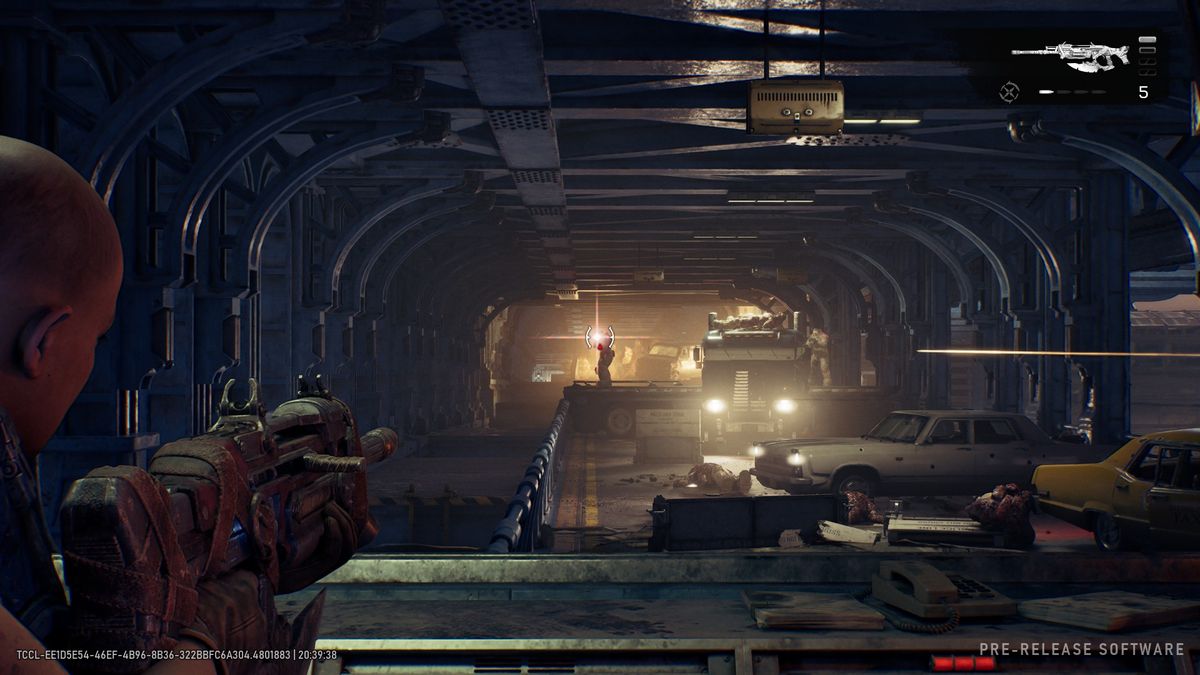 A screenshot from our Gears of War E-Day hands-on built on PC.