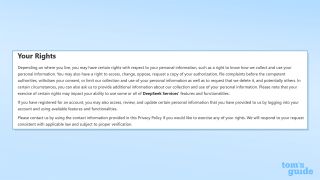 Screenshot of DeepSeek privacy policy