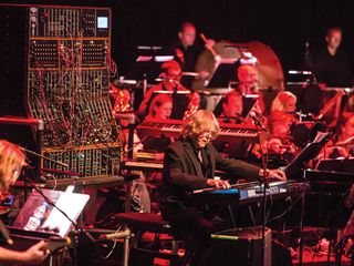 The sage: Emerson and Moog, his final live performance, London’s Barbican, July 2015.