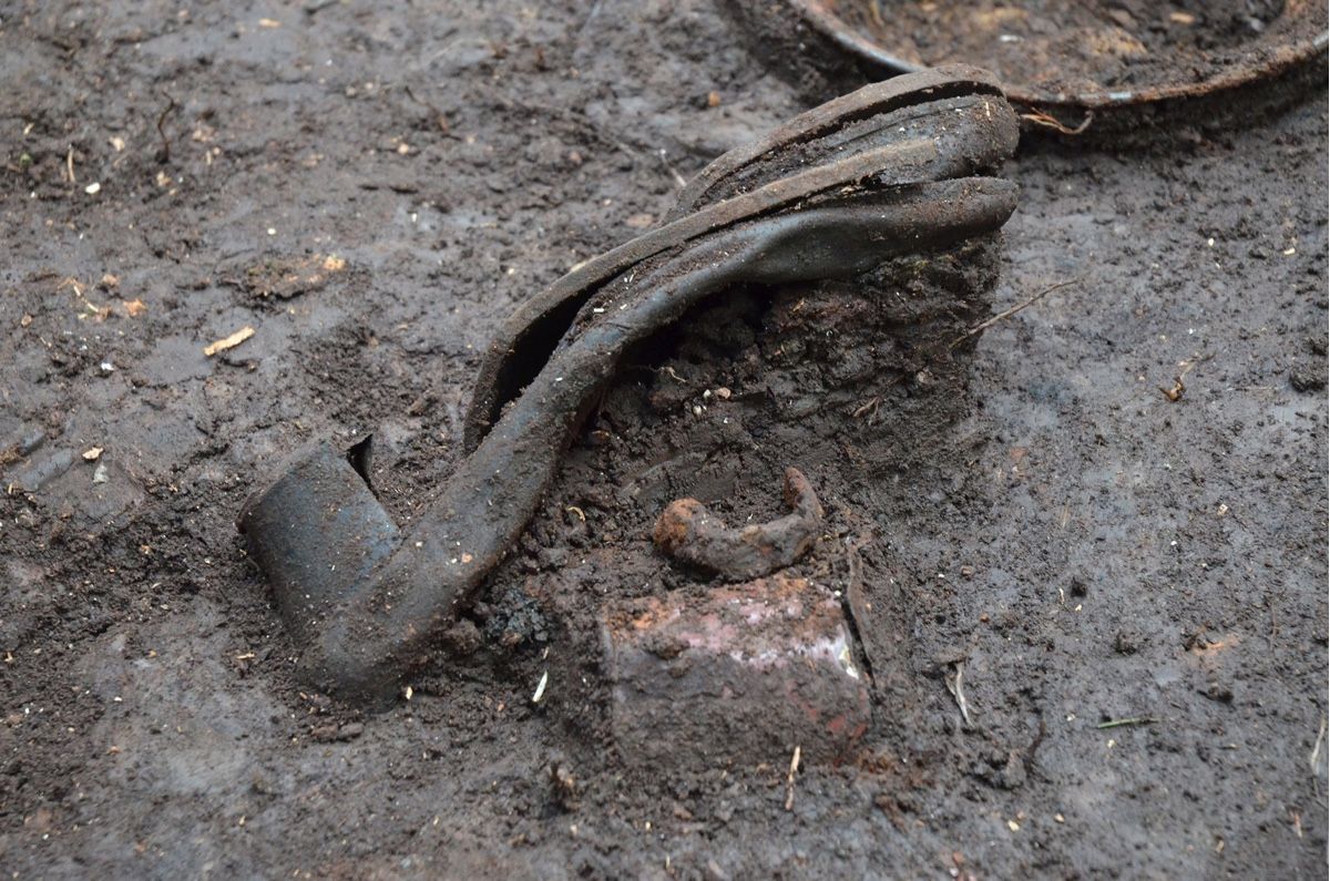 A lady&#039;s shoe was found at one of the Nazi massacre sites in Germany.