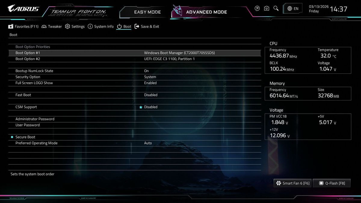 Gigabyte X870E Aorus Xtreme AI Top - BIOS