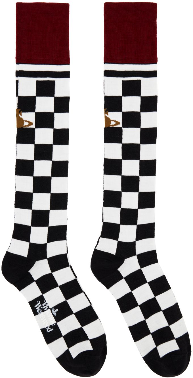 Black Check Socks