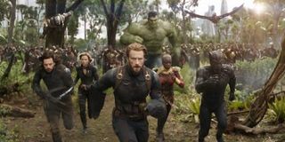 Avengers running toward screen