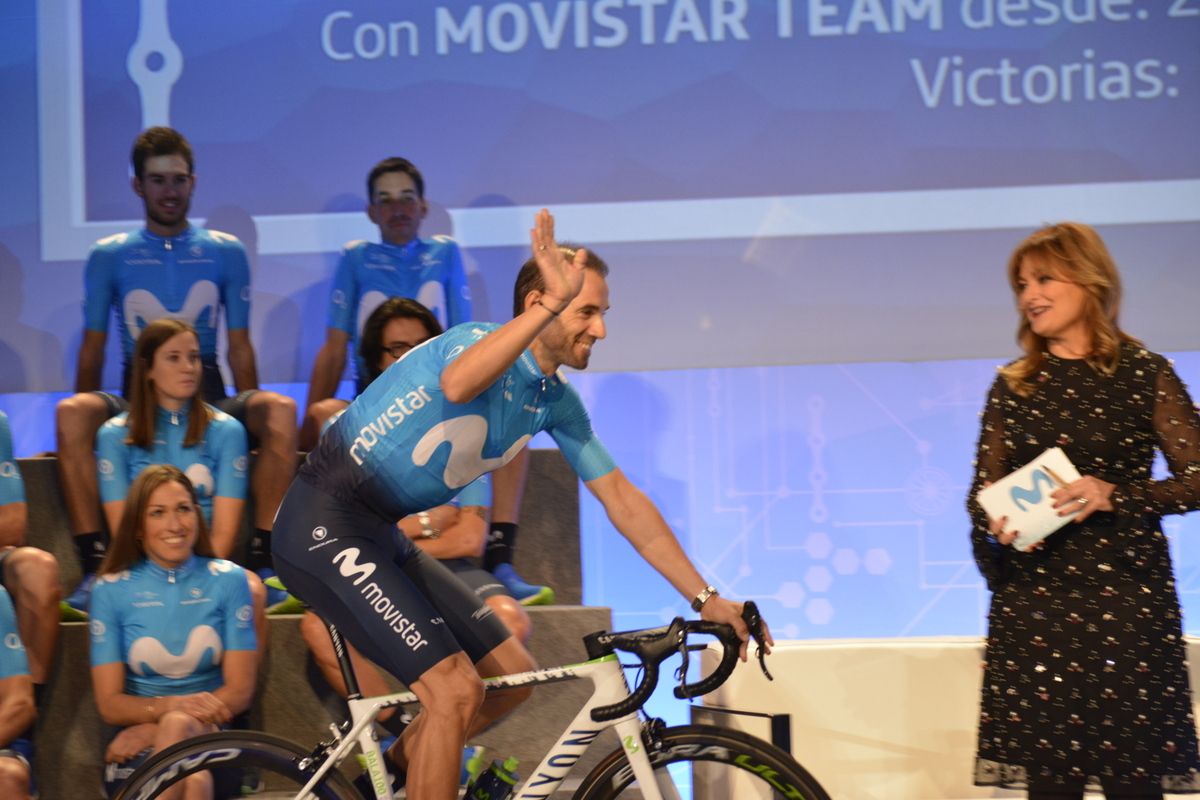 Alejandro Valverde ride onto the stage