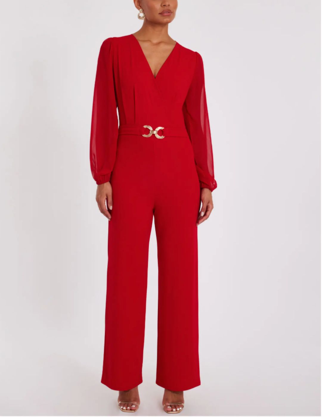 Quiz , Chiffon Buckle Palazzo Jumpsuit