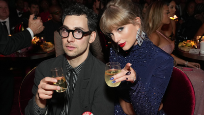 Jack Antonoff and Taylor Swift attend the 65th GRAMMY Awards at Crypto.com Arena on February 05, 2023 in Los Angeles, California