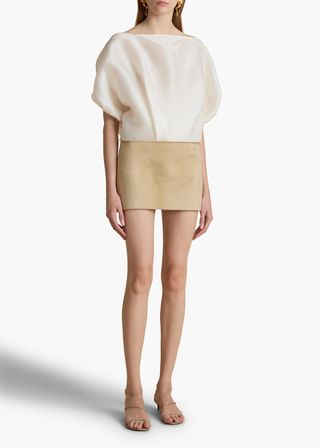 Khaite, Jett Skirt in Sand Suede