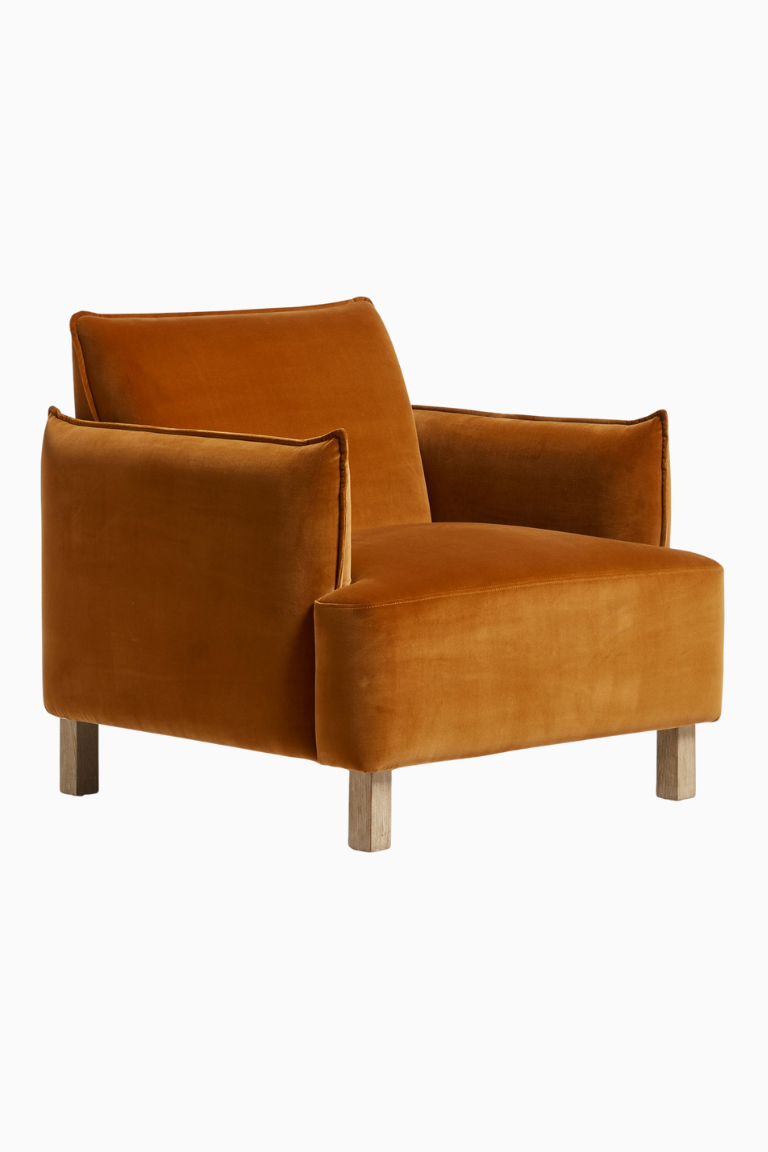 Oka Prod, Alora Velvet Armchair - Dirty Orange