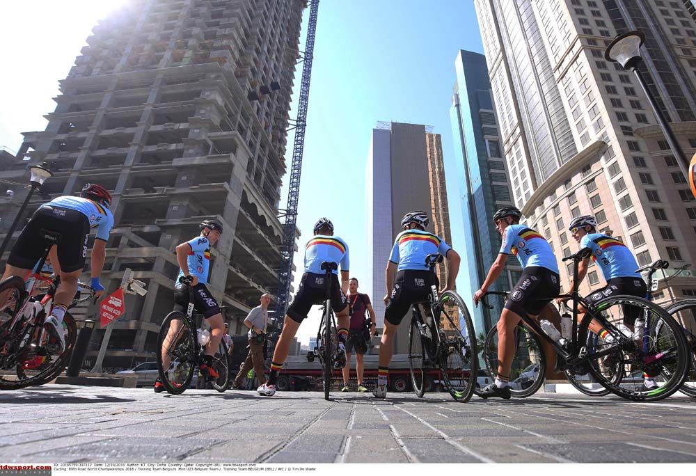 The Belgian riders get ready to roll