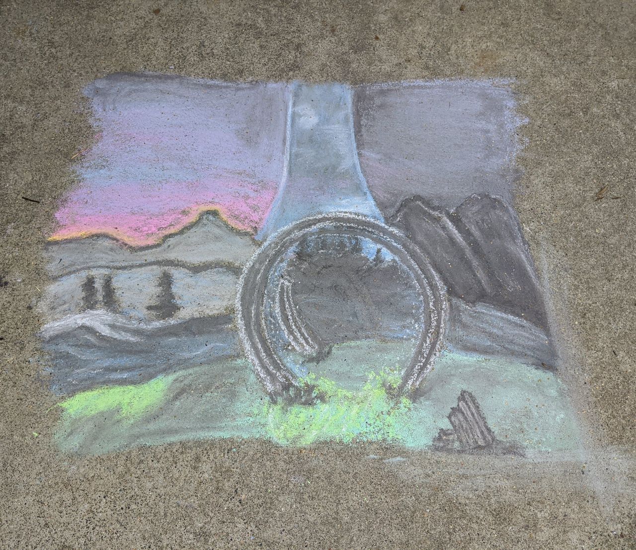 Halo Infinite chalk drawing