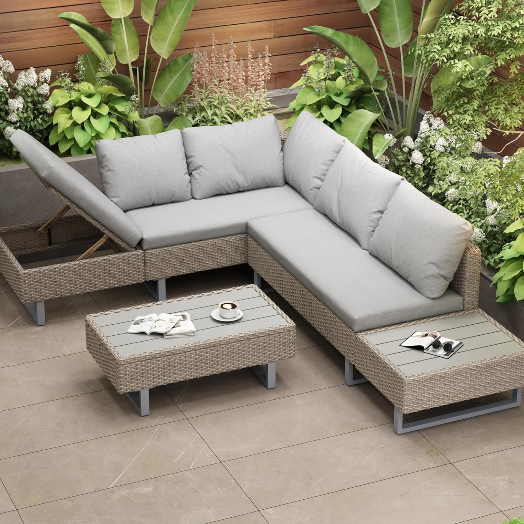 garden sofa set with coffee table