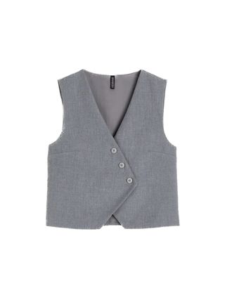 Asymmetric-front Suit Vest