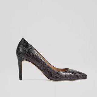 LK Bennett Snake-Effect Leather Pointed Toe Courts