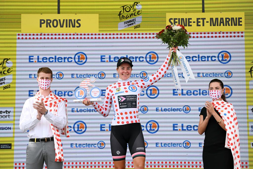 Femke Markus (Parkhotel Valkenburg) in the polka-dot jersey