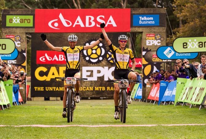 Christoph Sauser and Jaroslav Kulhavy of Burry Stander-Songo win stage 6