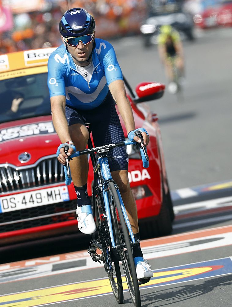 Alejandro Valverde (Movistar) at the end of Liege-Bastogne-Liege