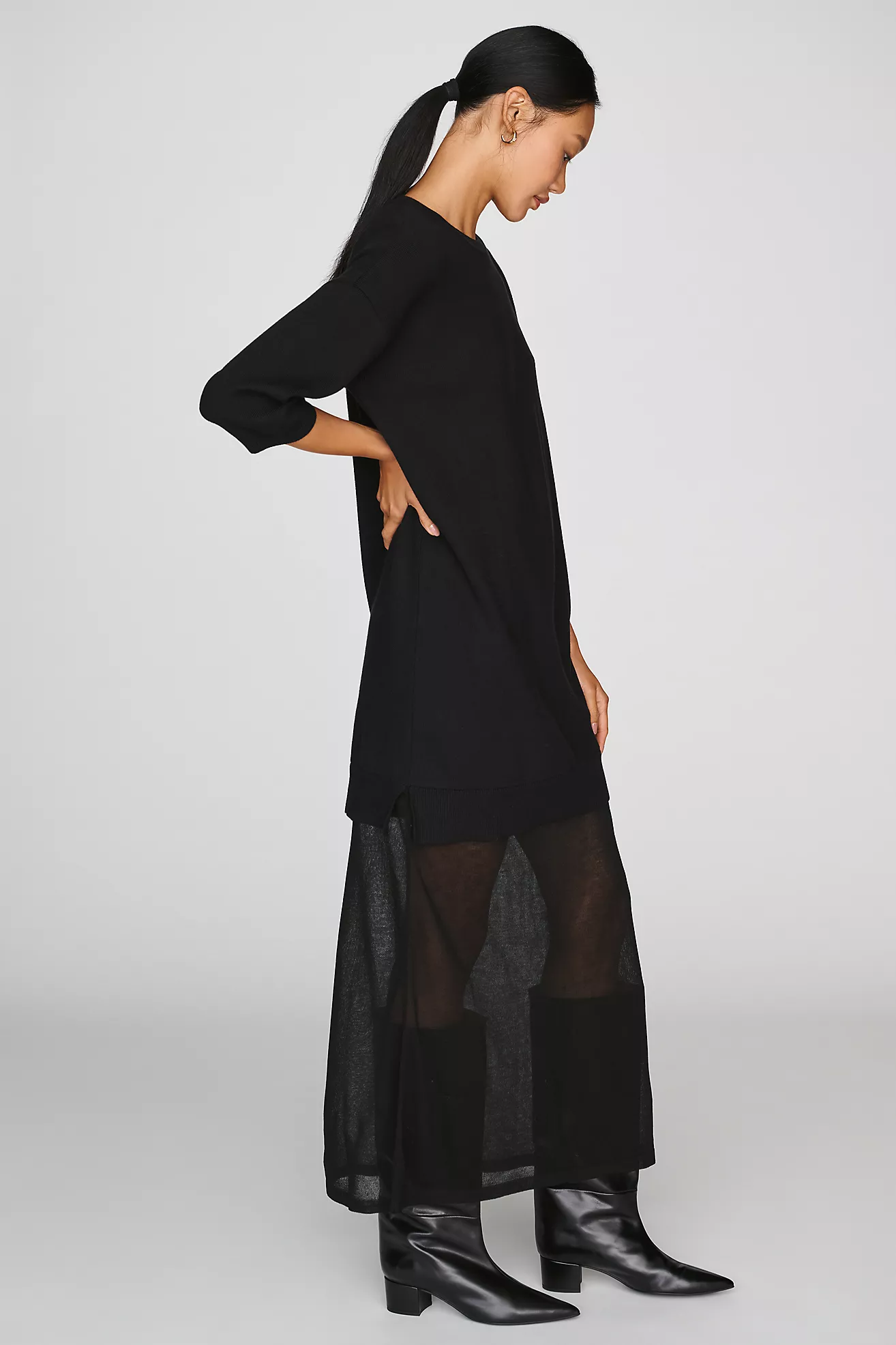 By Anthropologie Twofer Sheer Sweater Dress