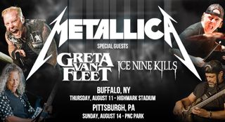 The poster for Metallica's two forthcoming summer 2022 US stadium shows