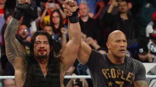 The Rock and Roman Reigns at Royal Rumble 2016