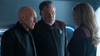 Picard, Riker, and Seven on Star Trek: Picard on Paramount+