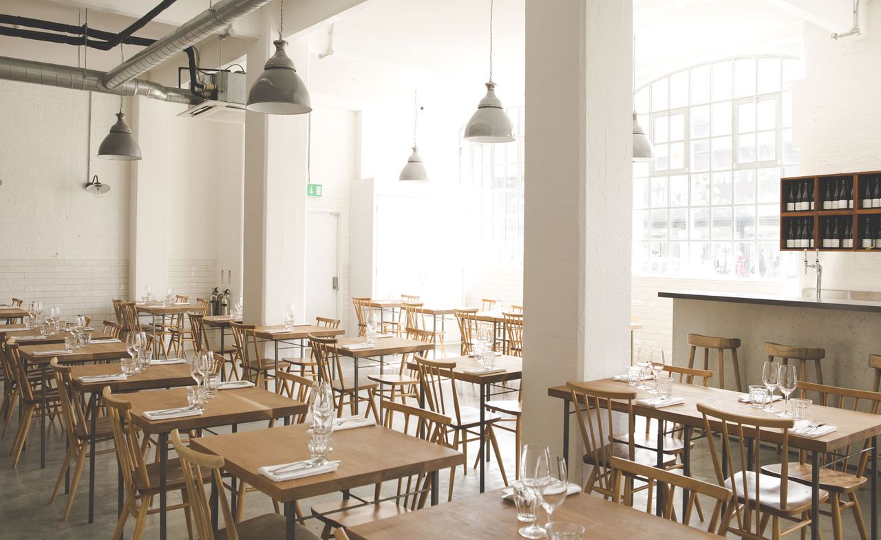 Dining space at Lyle’s restaurants, London, UK