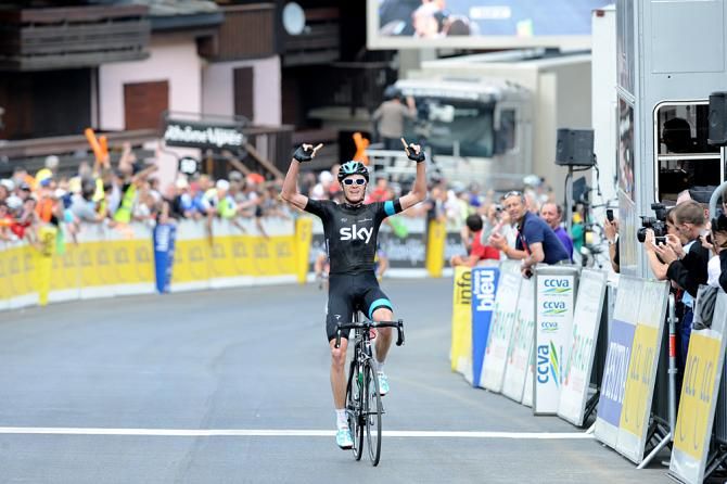 Chris Froome (Sky) celebrates his stage win