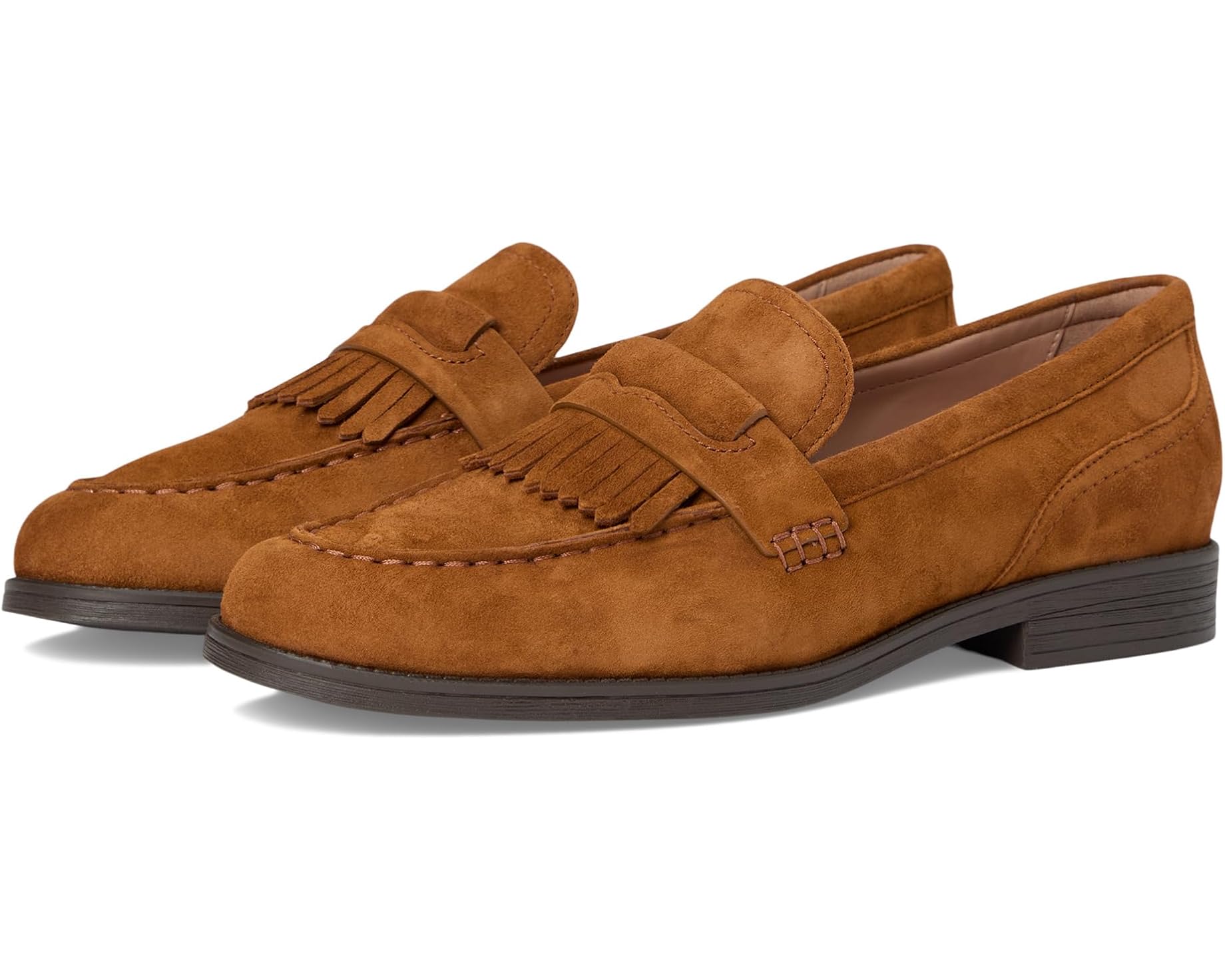 tan fringe loafers