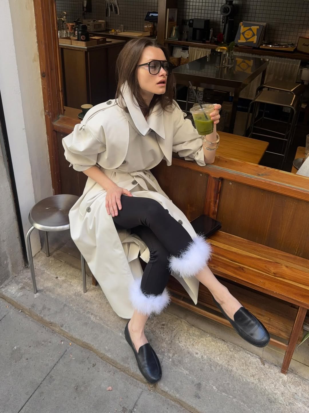 Galina Arkhi in feather pants