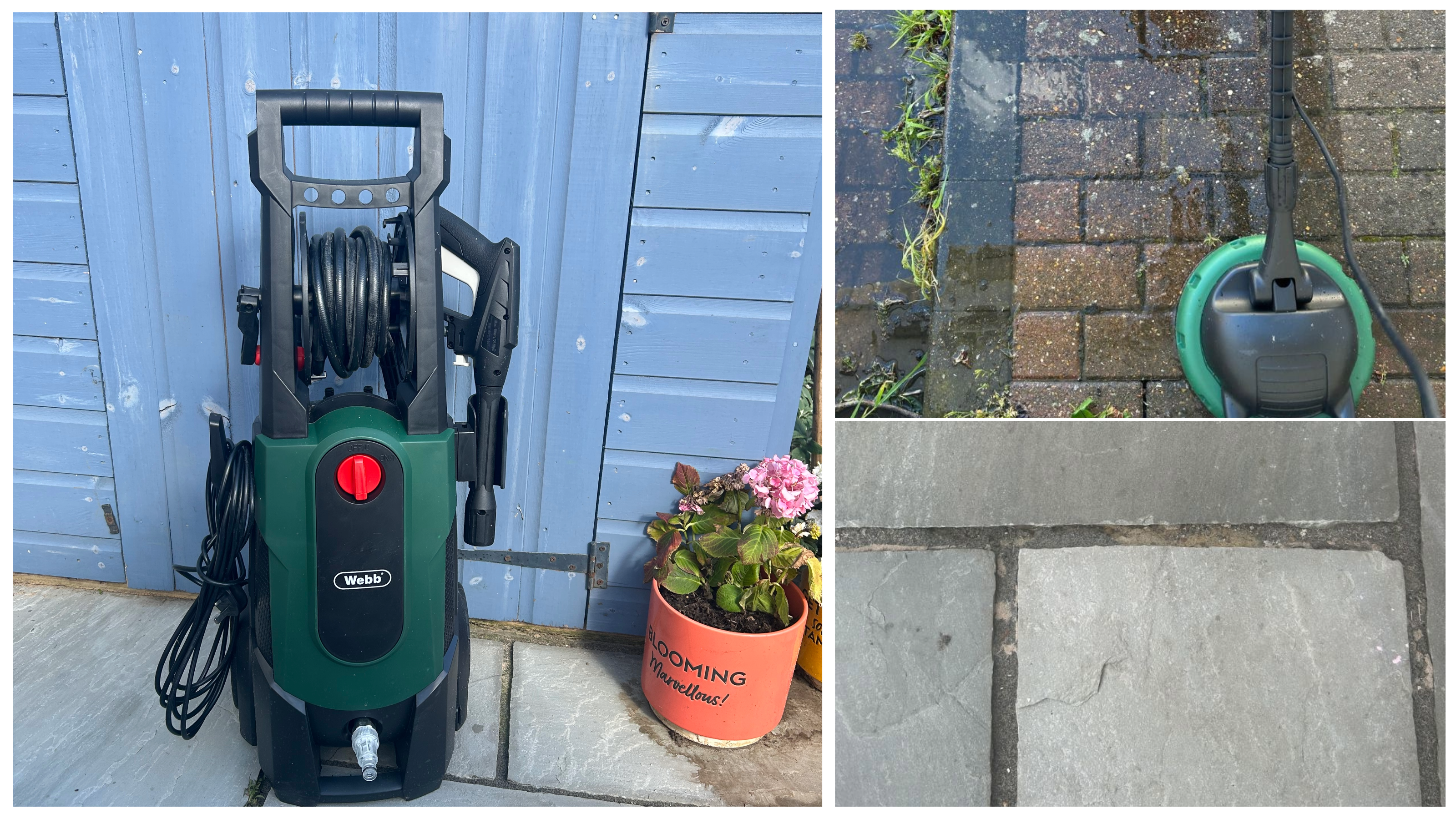 webb pressure washer in garden