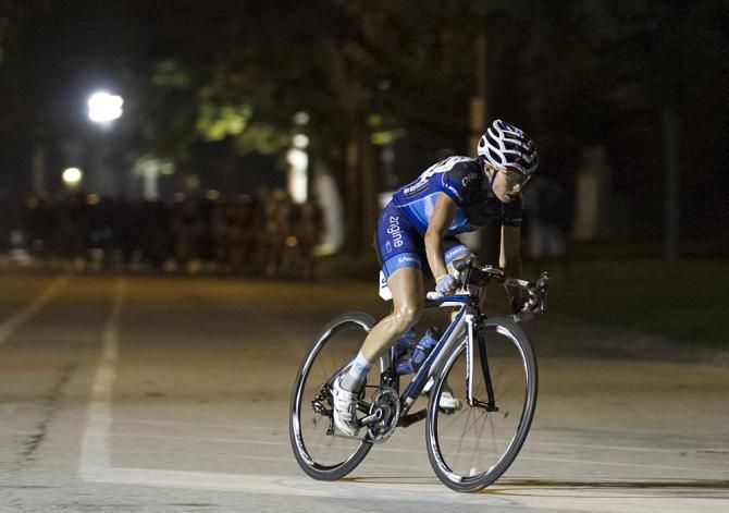 A lone breakaway rider is about to get caught