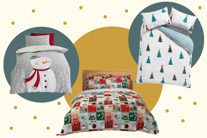 A collage of the best Christmas bedding for 2021