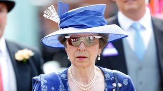 Princess Anne, Princess Royal attends day 1 of Royal Ascot wearing wraparound sunglasses