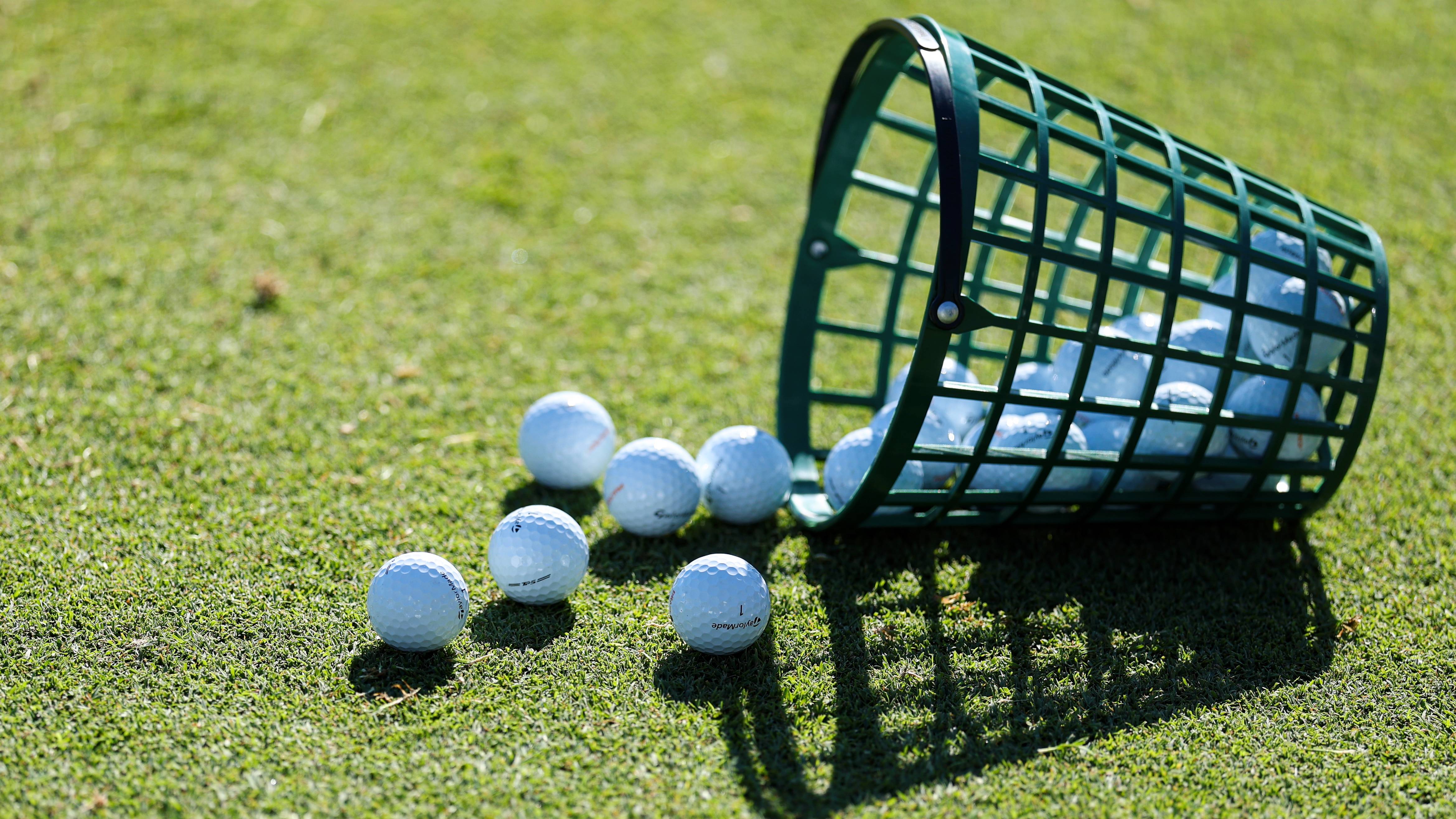 Basket of golf range balls