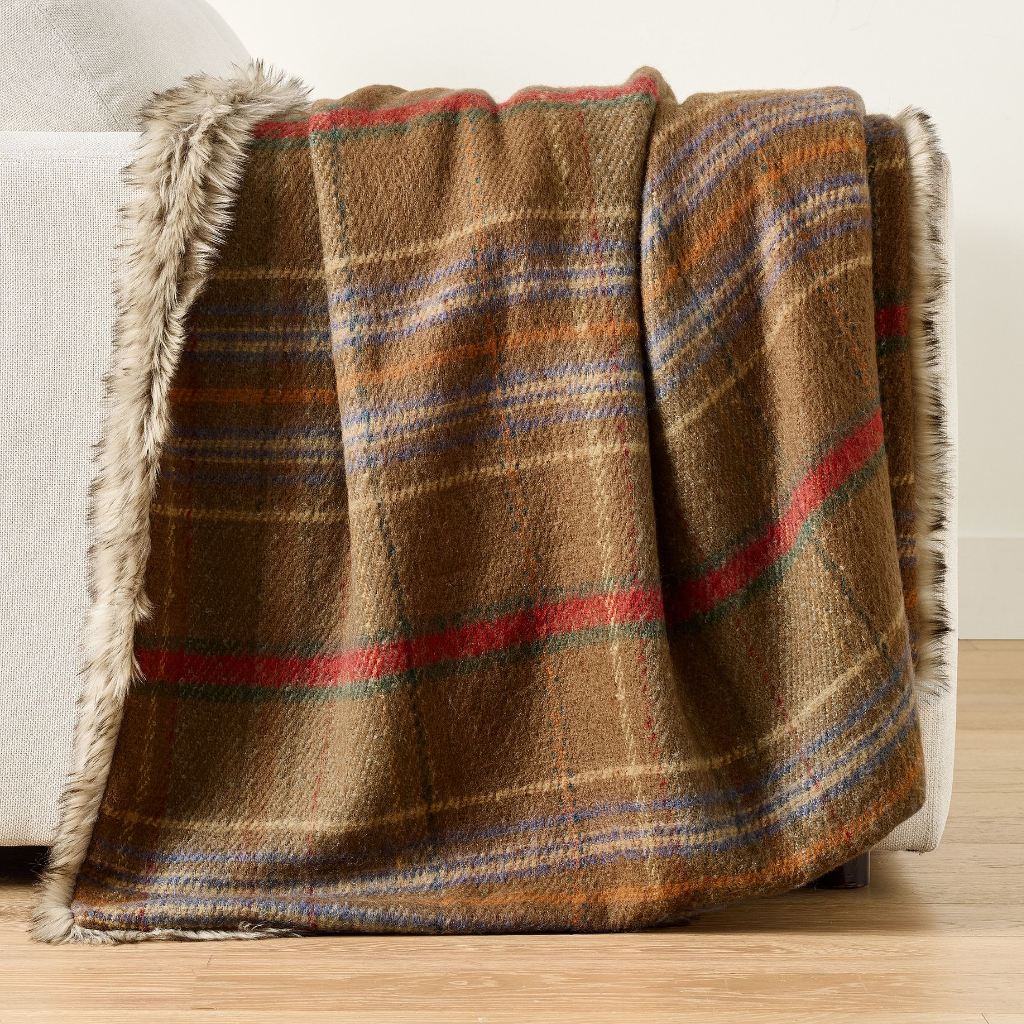 a plaid throw blanket