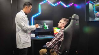 Having a consultation with Dr. Hwu at Razer's CES booth