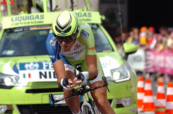 Vincenzo Nibali (Liquigas-Cannondale) in action in Liege, Belgium.