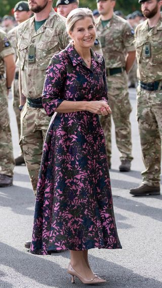 Sophie, Duchess of Edinburgh during the 5th Battalion, The Rifles (5 RIFLES) homecoming parade at Picton Barracks on October 4, 2024