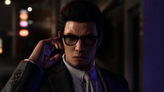 A close up of Kiryu in Like a Dragon: Gaiden